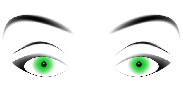 Vetor olhos verdes hipnotizantes
