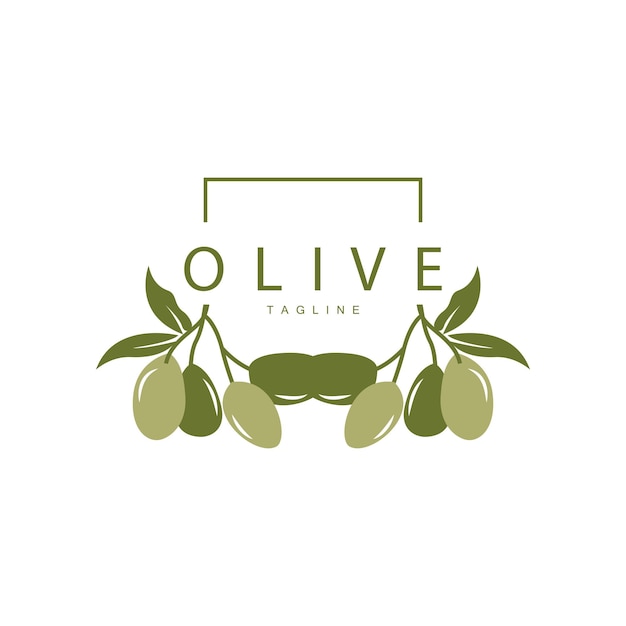 Olive logo vector design premium modelo ilustração vetorial