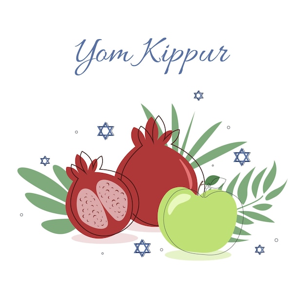 Om kippur bandeira yom kippur ilustração vetorial de símbolos