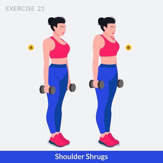 Vetor ombro encolhe os ombros exercício mulher malhação fitness aeróbica e exercícios