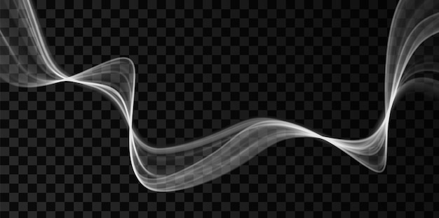 Onda abstrata branca. Design de linha mágica. Elemento de movimento de curva de fluxo. Ilustração de néon gradiente ondulado.