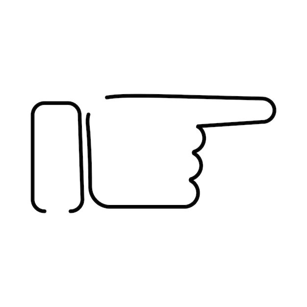Vetor onda de mão acenando direção gesto de dedo linha emoji arte ícone vetorial para aplicativos e sites