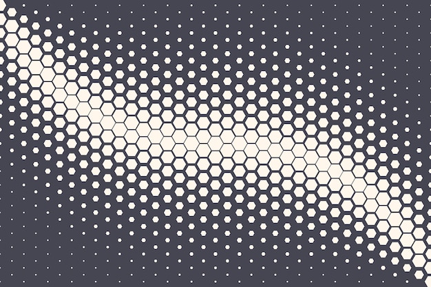 Onda de oscilação de meio-tom geométrico de meio-tom hexagonal abstrato de fundo