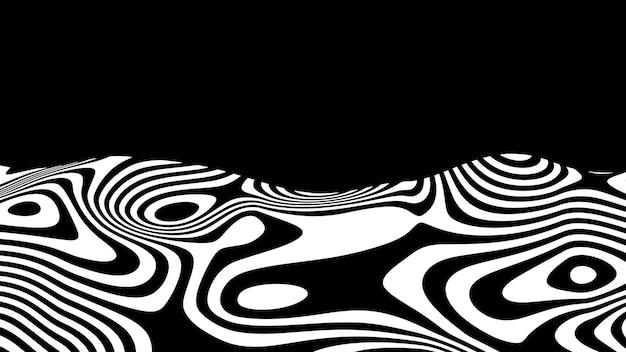 Vetor onda óptica onda distorcida dinâmica fundo abstrato de mármore linhas pretas distorcidas padrões de aquarela ilustração vetorial