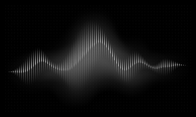 Vetor onda sonora. ilustração de pulso de música abstrata. onda de rádio de ritmo de voz de áudio, vetor de espectro de frequência