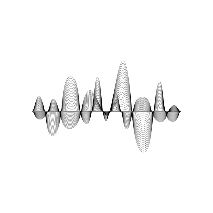 Vetor onda sonora ou de áudio isolada em fundo branco