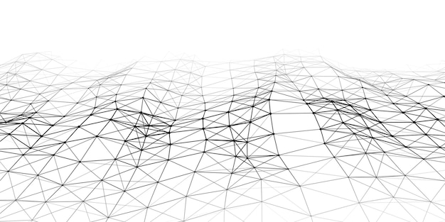 Vetor onda tecnológica de pontos e linhas conceito de fundo de tecnologia visualizações de big data conexões de rede