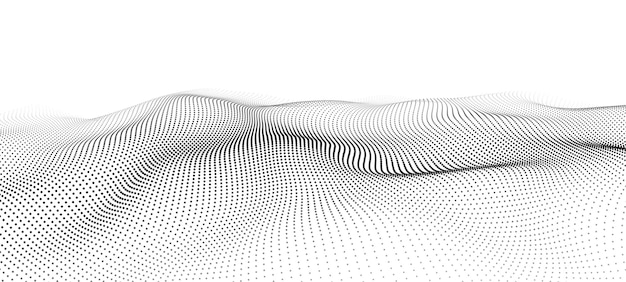 Ondas abstratas em preto e branco ilusão óptica ilustração vetorial torcida trapaça