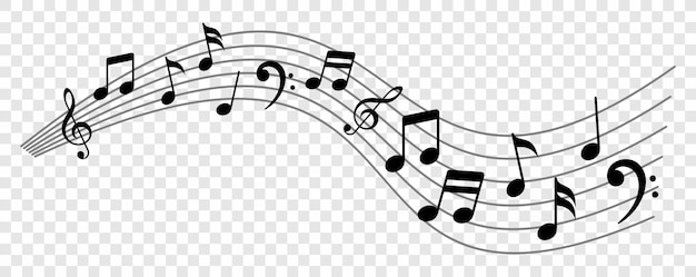 ondas de notas musicais e canções