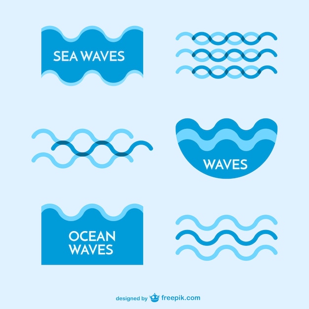 Vetor ondas do mar modelos de logotipo