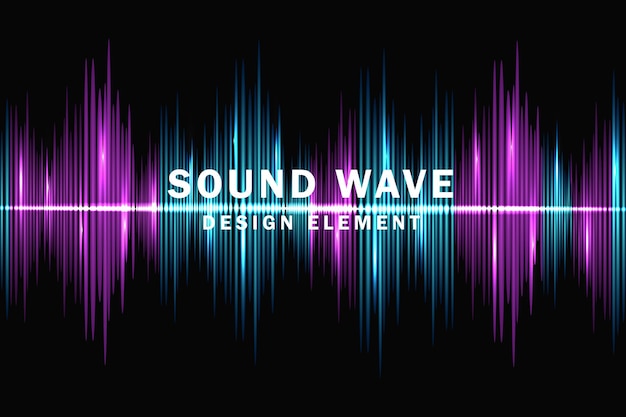 Ondas sonoras de áudio 3D Oscilação de pulso de música colorida