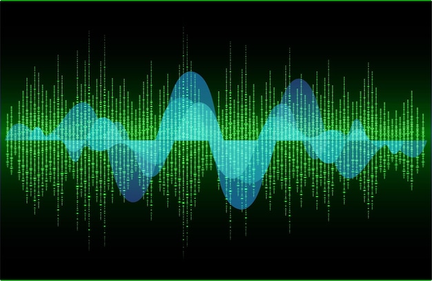 Vetor ondas sonoras de luz negra oscilante