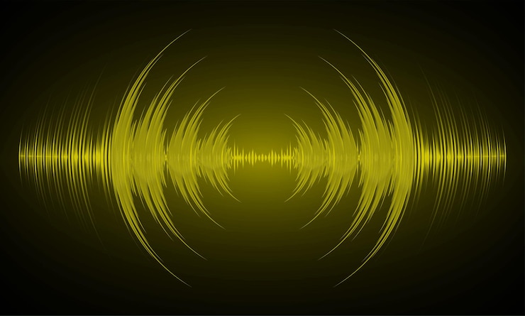 Vetor ondas sonoras de luz negra oscilante