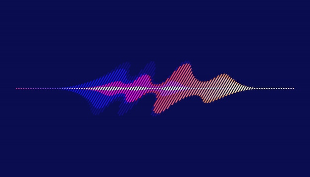 Vetor ondas sonoras, movimento abstrato onda sonora.