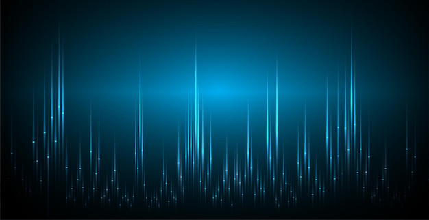 Ondas sonoras oscilando na luz escura