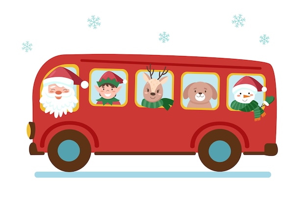 Ônibus de natal com animais