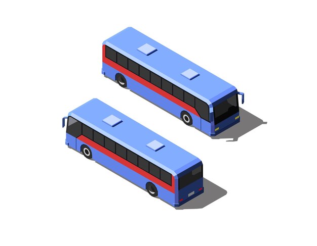 Ônibus de passageiros azul