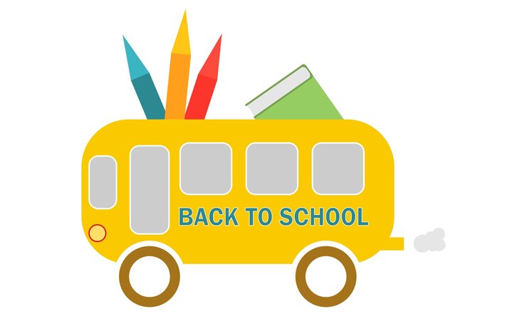Vetor ônibus escolar amarelo bonito dos desenhos animadosde volta à escolailustração vetorial isolada no fundo branco