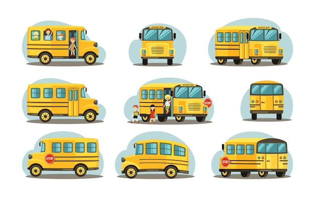 Ônibus escolar em várias formas