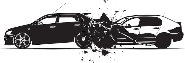 Vetor onyx reflections vector de acidente de carro símbolo de simetria fragmentada ícone de acidente de carro negro