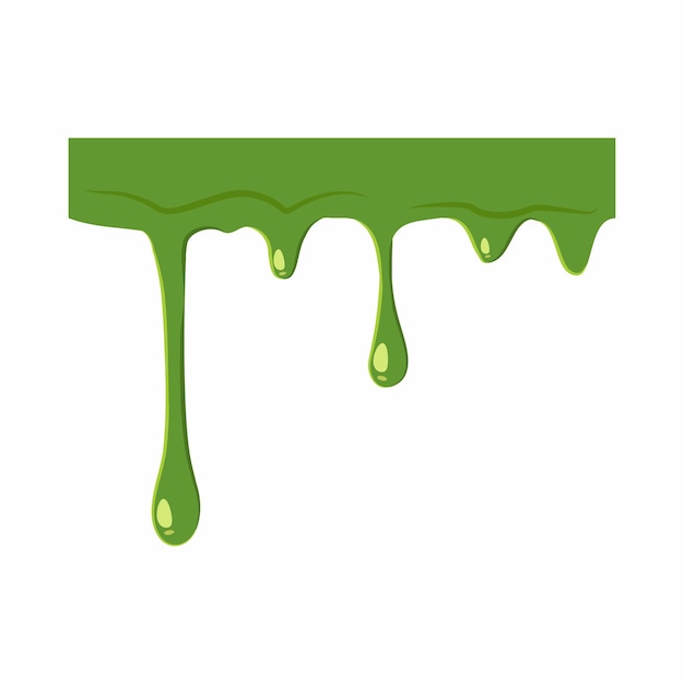 Oozing lodo isolado em fundo branco ilustração vetorial de lodo verde