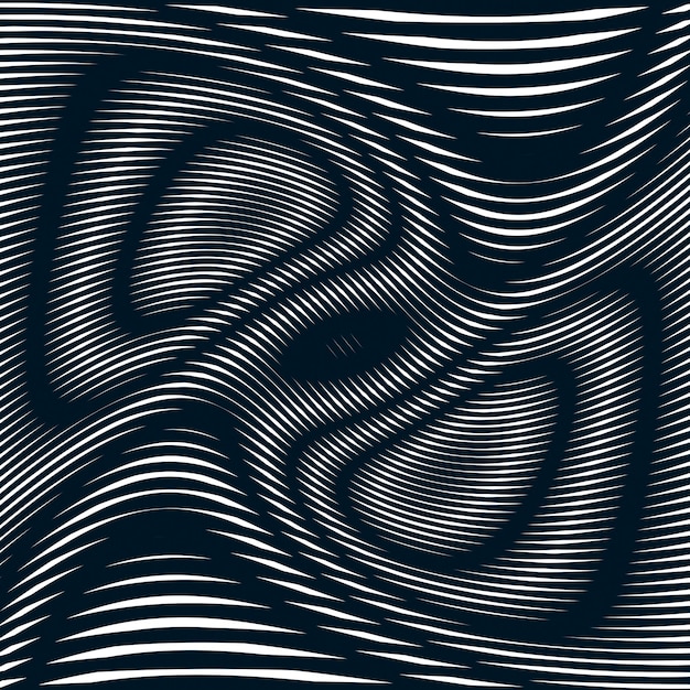 Vetor op art, padrão moiré. relaxante fundo hipnótico com linhas pretas geométricas.