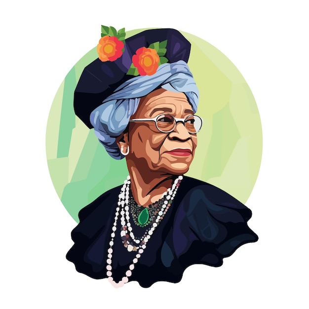 Opal_lee_avó_de_juneteenth_vector isolado