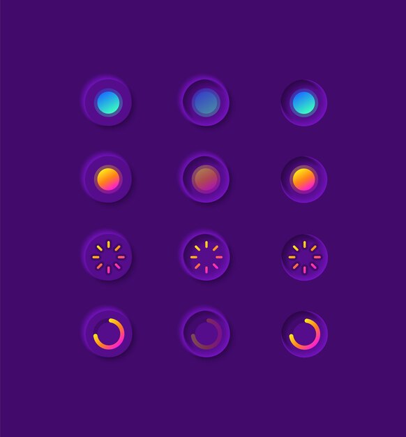 Opções de botão para kit de elementos de interface de usuário de mídia