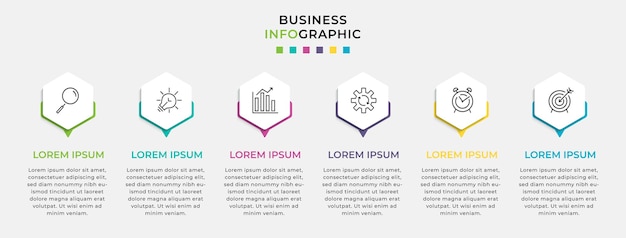 Opções de infográfico de negócios ou modelo de etapas