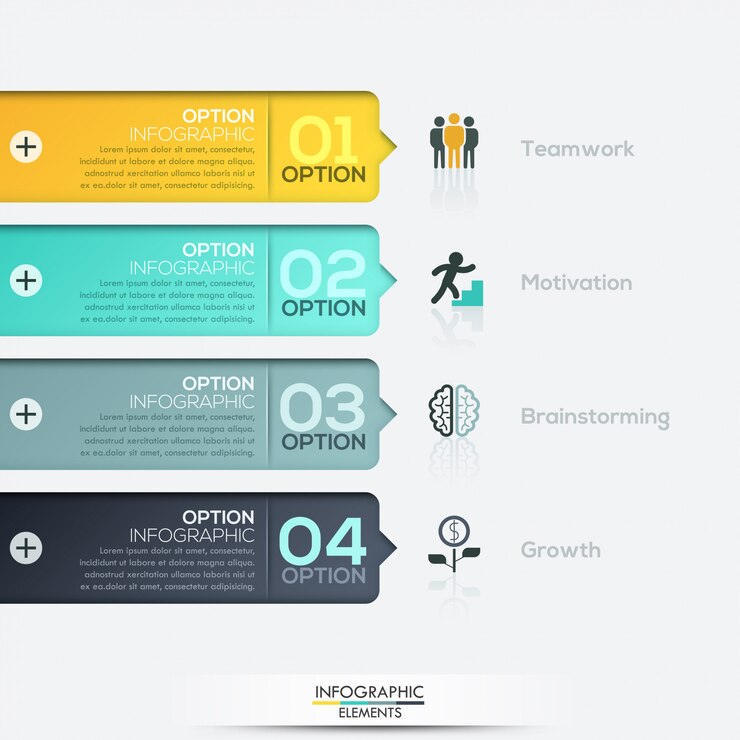 Vetor opções de infográficos de papel moderno