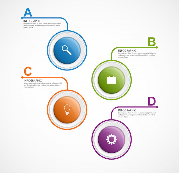 Vetor opções de infográficos modernos.