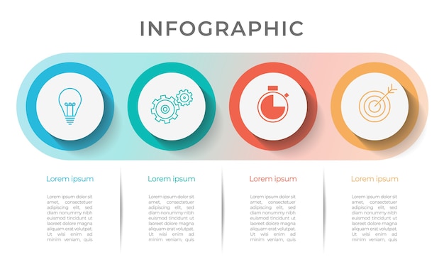 Opções de modelo 4 de infográfico de cronograma de negócios ou etapa.