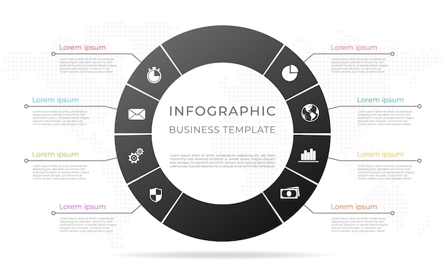 Opções de modelo 8 infográfico diagrama.