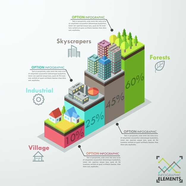 Opções modernas de infográfico