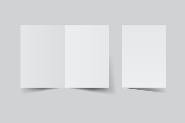 Open Leaflet bi fold mockup template Papel em branco cartões de agradecimento notas papel cartão de saudação cartão de casamento convite cartão postal folheto ou qualquer trabalho criativo para a apresentação do seu projeto
