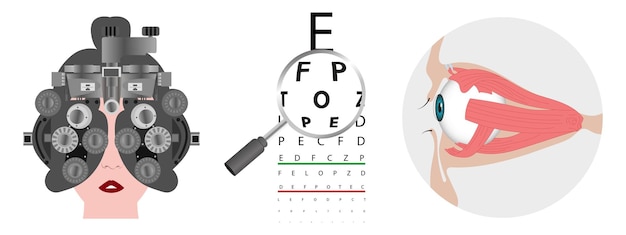 Optometria cuidados de saúde ocular exame de visão diagnóstico