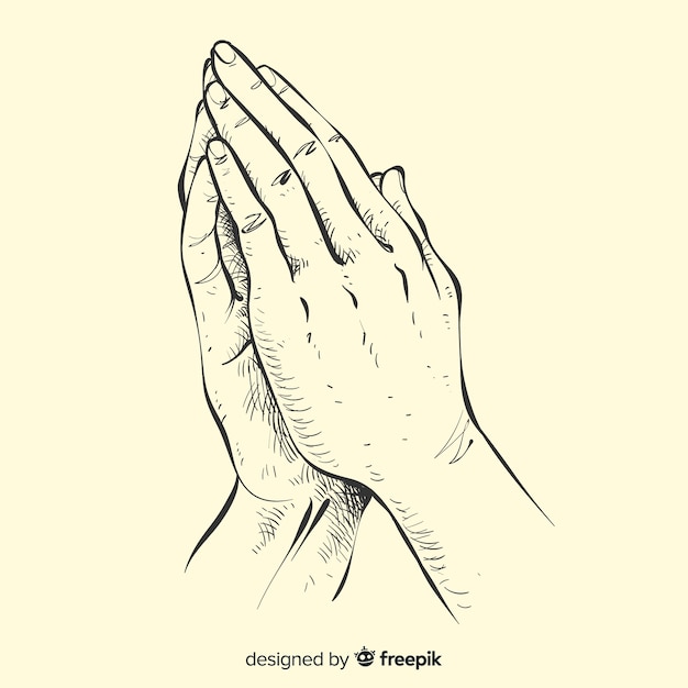 Vetor orando mãos fundo