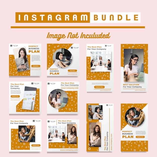 Orange business instagram post templates