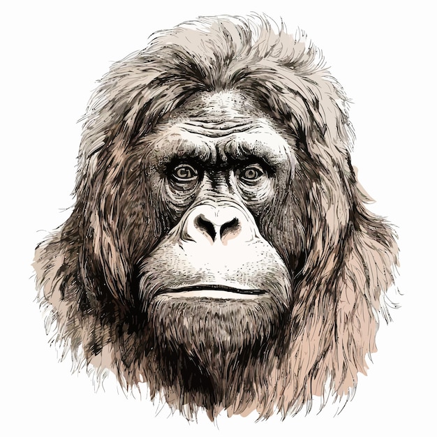 Vetor orangutan_hand_drawn_sketched_vector