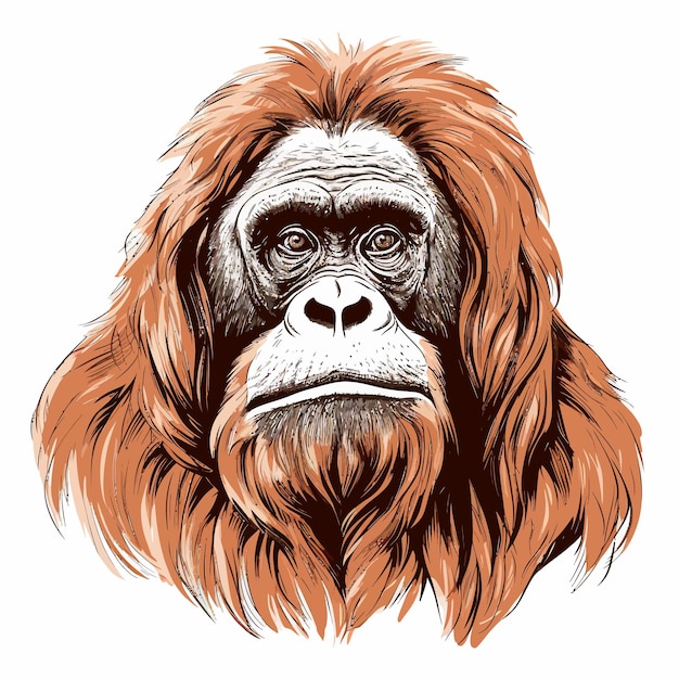 Vetor orangutan_hand_drawn_sketched_vector