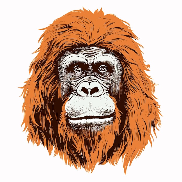 Vetor orangutan_hand_drawn_sketched_vector