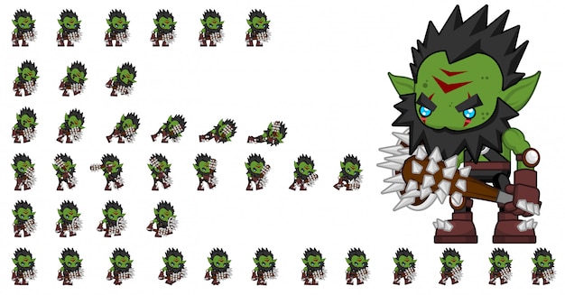 Orc warrior game sprites