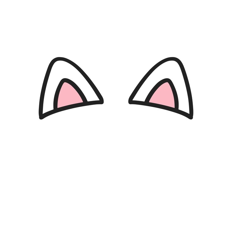 Vetor orelhas de gato ícone de ilustração bonito