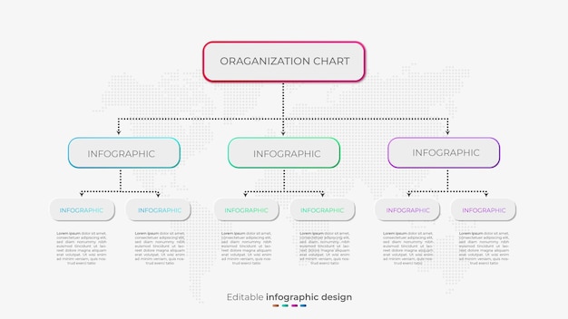 Vetor organograma de negócios moderno e design de diagrama