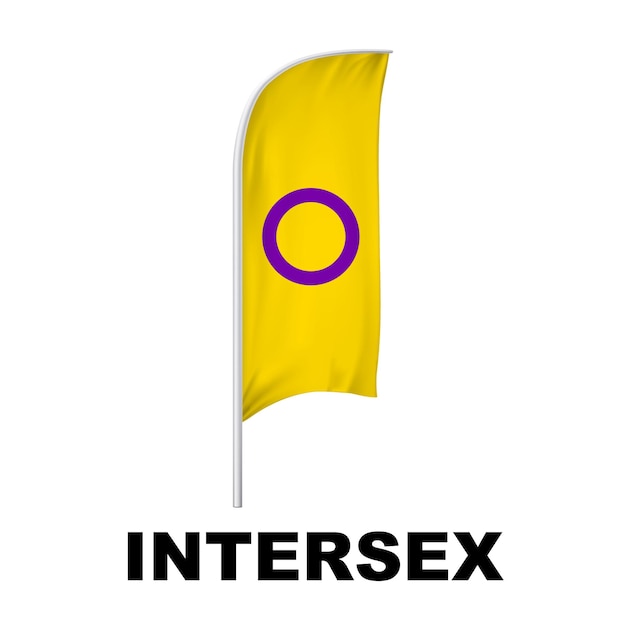 Orgulho Intersexo Vector de Bandeira Vertical Curva Símbolo de Diversidade de Gênero