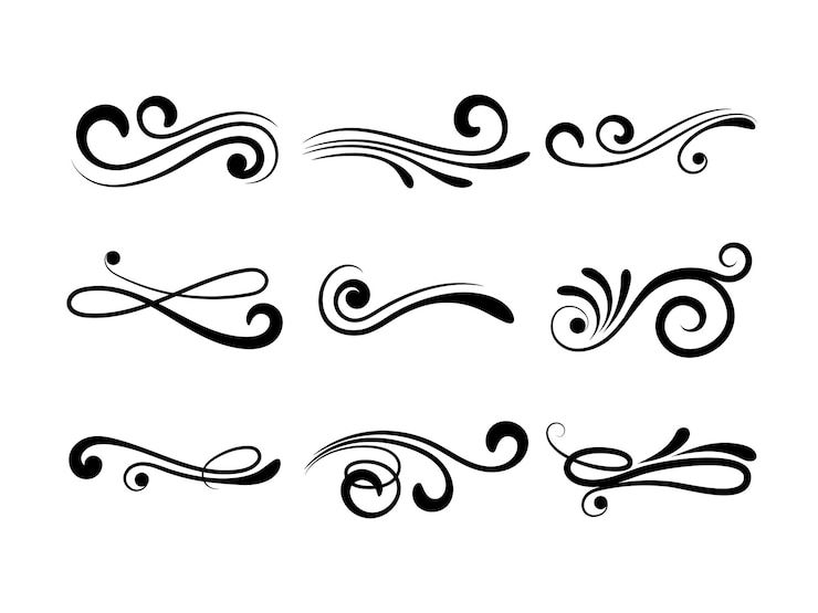 Vetor ornamentar quadros vintage e elementos de rolagem caligrafia clássica redemoinhos swashes divisores florais