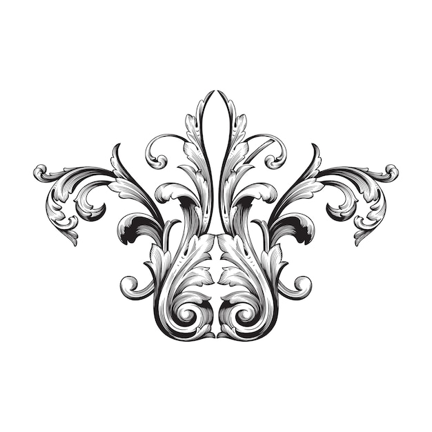Ornamento barroco clássico. Filigrana de elemento de design decorativo.