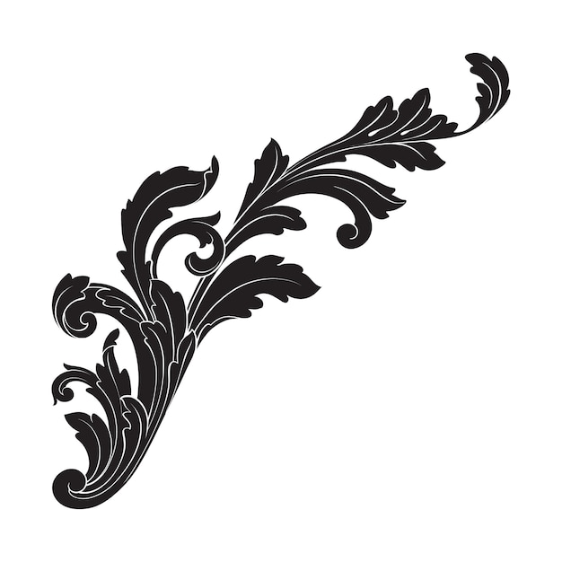 Ornamento barroco clássico. filigrana de elemento de design decorativo.