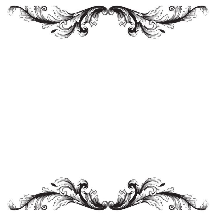 Vetor ornamento barroco clássico. filigrana de elemento de design decorativo.