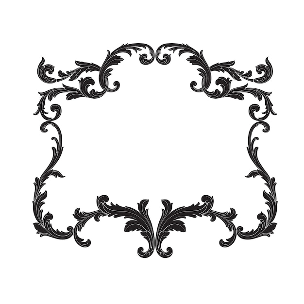 Vetor ornamento barroco clássico. filigrana de elemento de design decorativo.